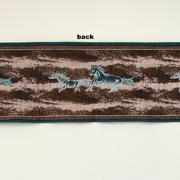 Vintage Running Horses Tapestry Table Runner 52" Long Western Table Topper - Picture 6 of 8